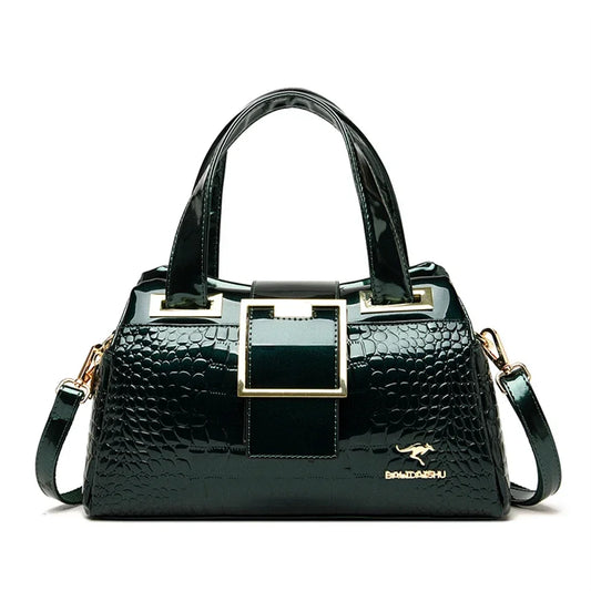 2 Layer Large Capacity Tote Bag Luxury Handbags Women Bags Designer Crocodile Pattern Ladies Boston Shoulder Bag High Quality