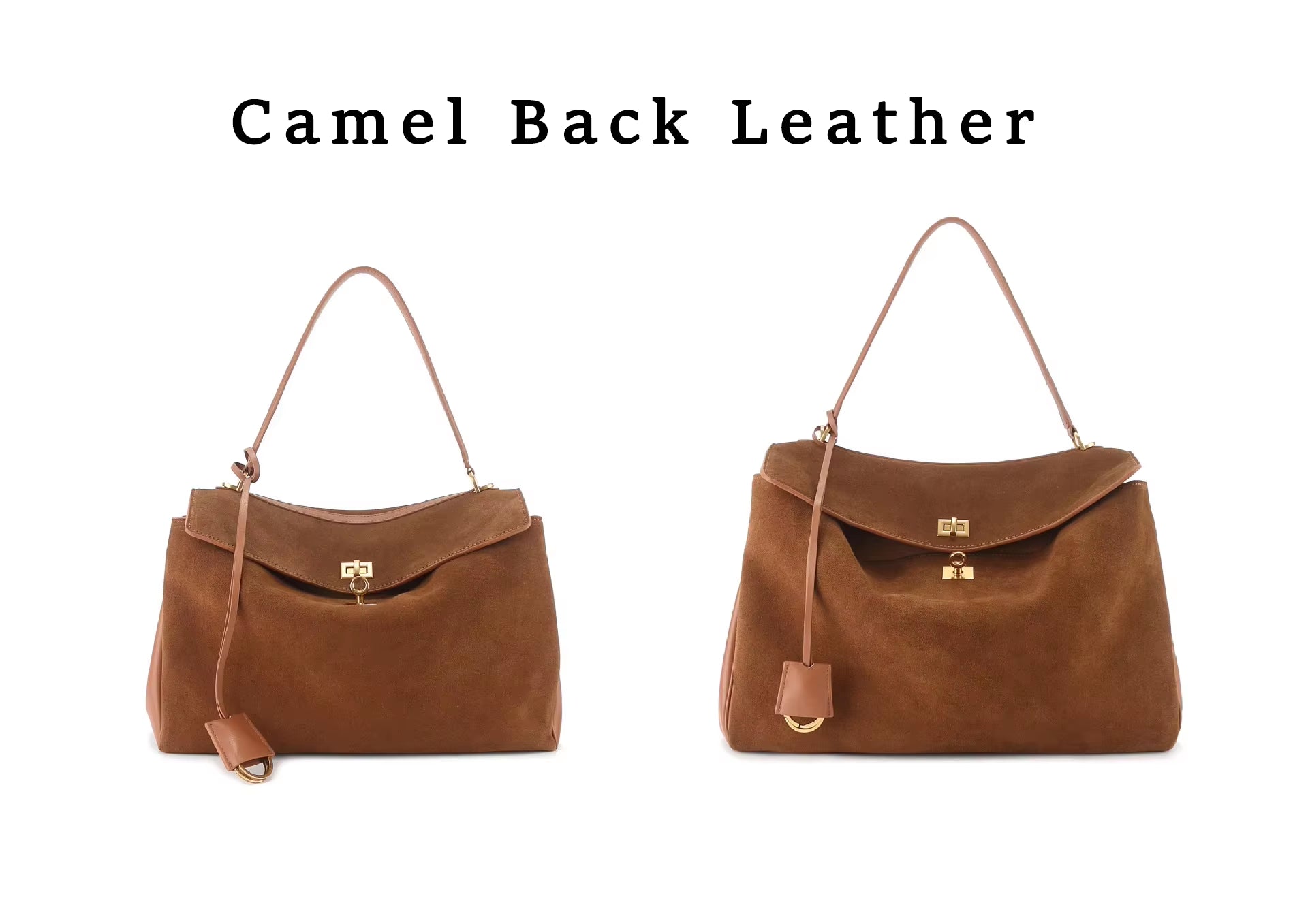 Luxury Brand Rodeo Women Bags Genuine Leather Brown Suede Women Totes Gold Buckle Women Shoulder Bags Fashion Women Handbags