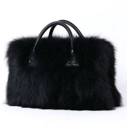 Real Fox Fur Bag Woman Big Bag Ladies Crossbody Bags Designer Luxury Handbags Women Handbag Shoulder Bag Fluffy Tote Bag Fuzzy